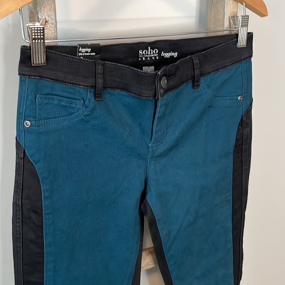 NWT NY&CO Color Block Legging Soho  Jeans - Picture 1 of 9